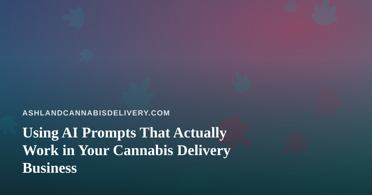 Using AI Prompts That Actually Work in Your Cannabis Delivery Business